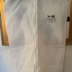 Coach White and Brown Garment Bag